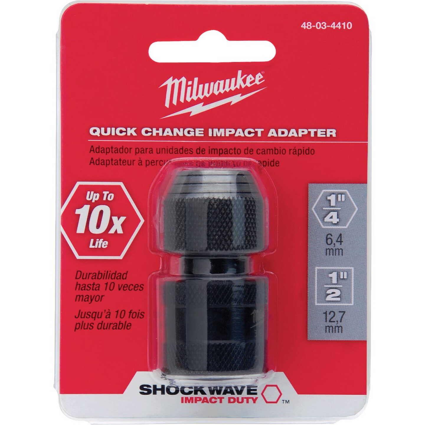 Milwaukee SHOCKWAVE 1/2 In. Square to 1/4 In. Socket Adapter Image 2