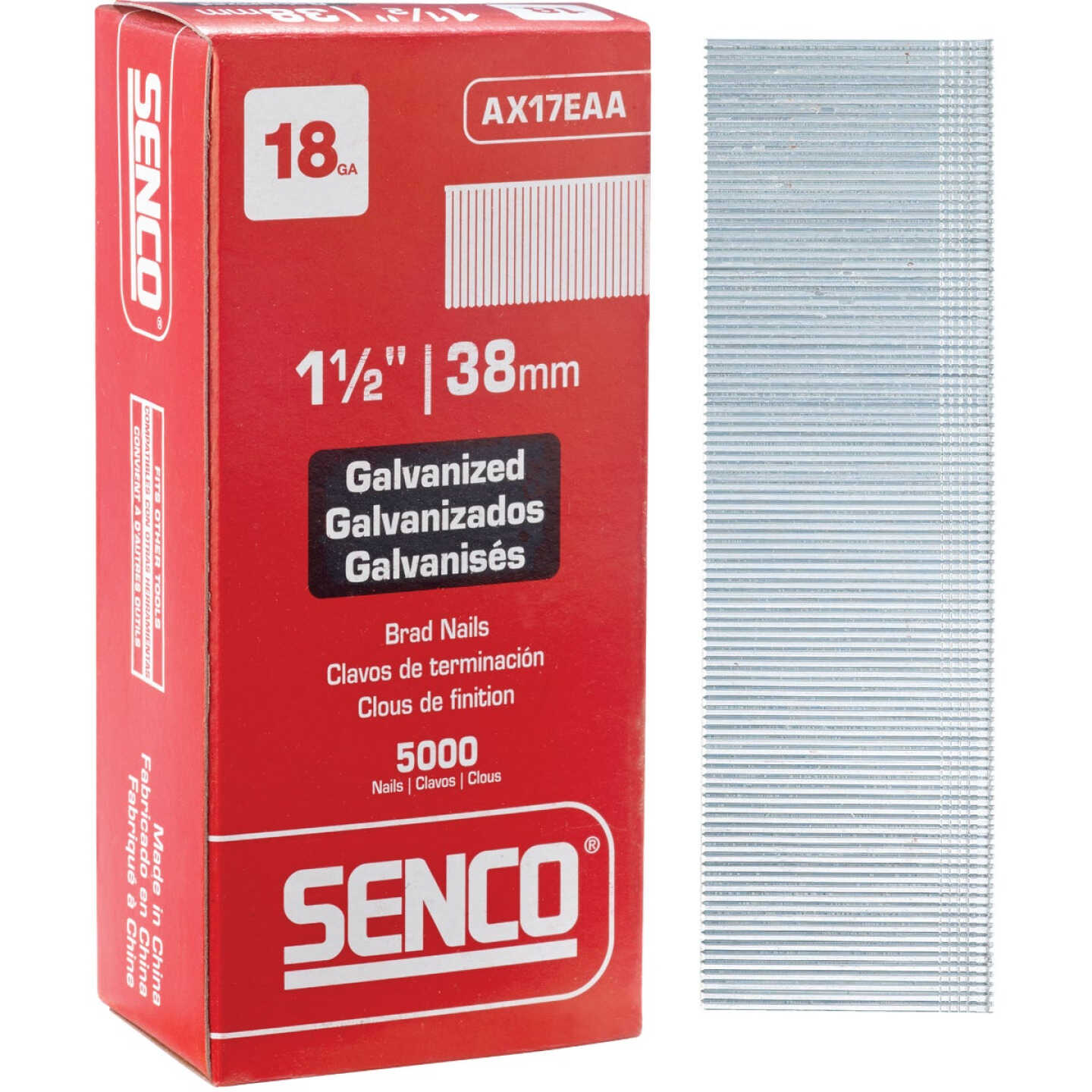 Senco 18-Gauge Galvanized Medium Head Brad Nail, 1-1/2 In. (5000 Ct.) Image 1