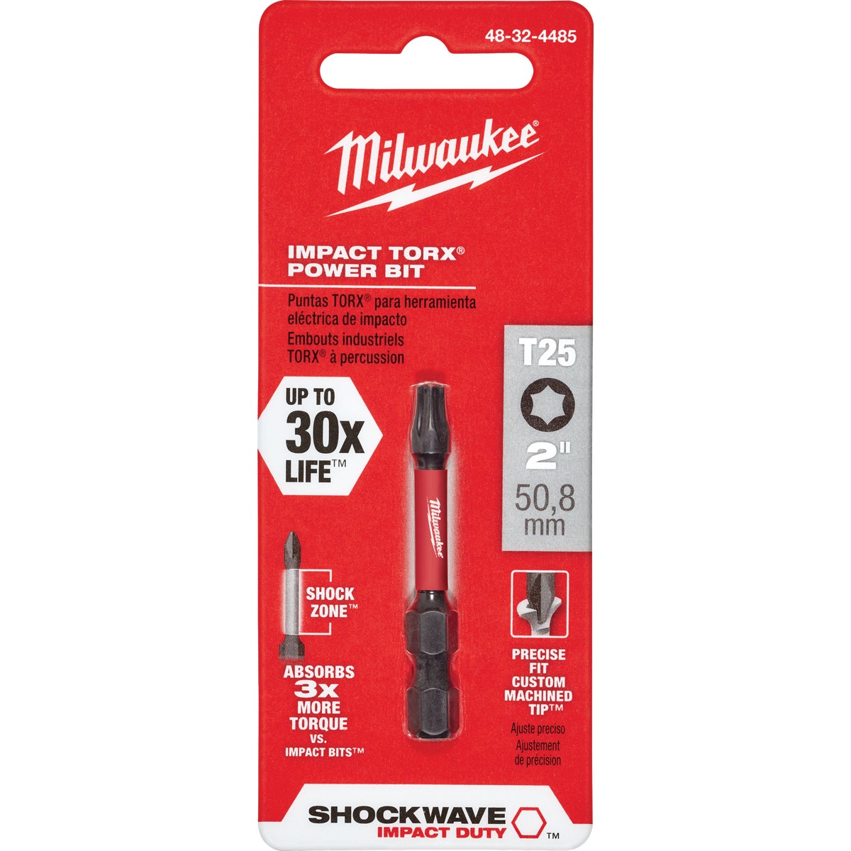 Milwaukee SHOCKWAVE T25 TORX 2 In. Power Impact Screwdriver Bit Image 1