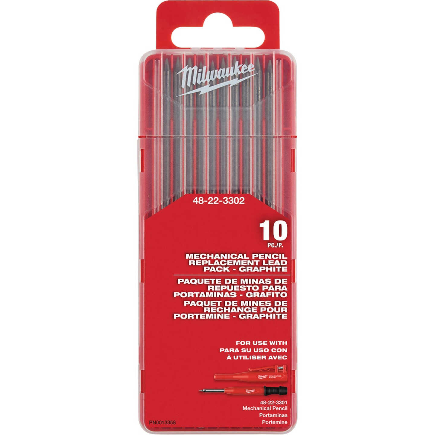 Milwaukee Mechanical Carpenter Pencil Replacement Graphite Lead (10-Piece) Image 1
