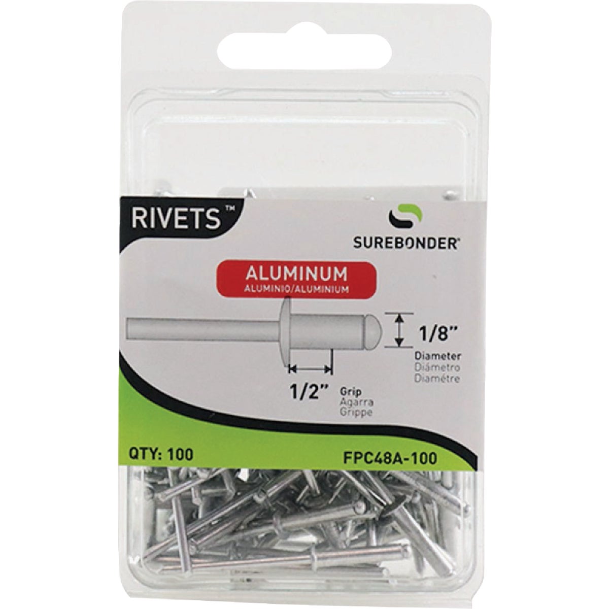 Surebonder 1/8 In. x 1/2 In. Aluminum Rivet (100-Pack) Image 1