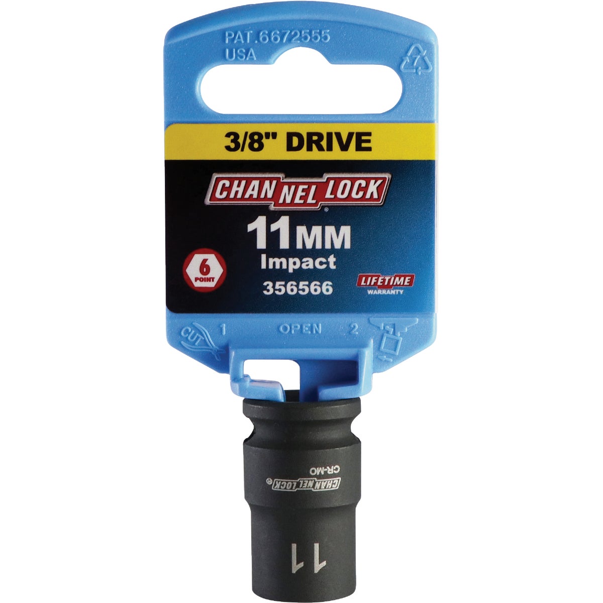 Channellock 3/8 In. Drive 11 mm 6-Point Shallow Metric Impact Socket Image 2