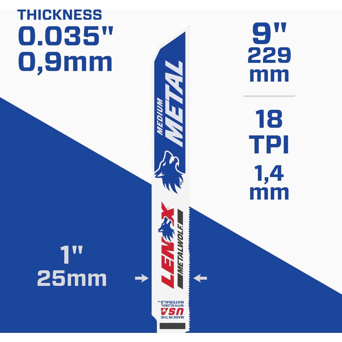 Lenox METALWOLF WAVE EDGE 9 In. 18 TPI Medium Metal Reciprocating Saw Blade (2-Pack) Image 3