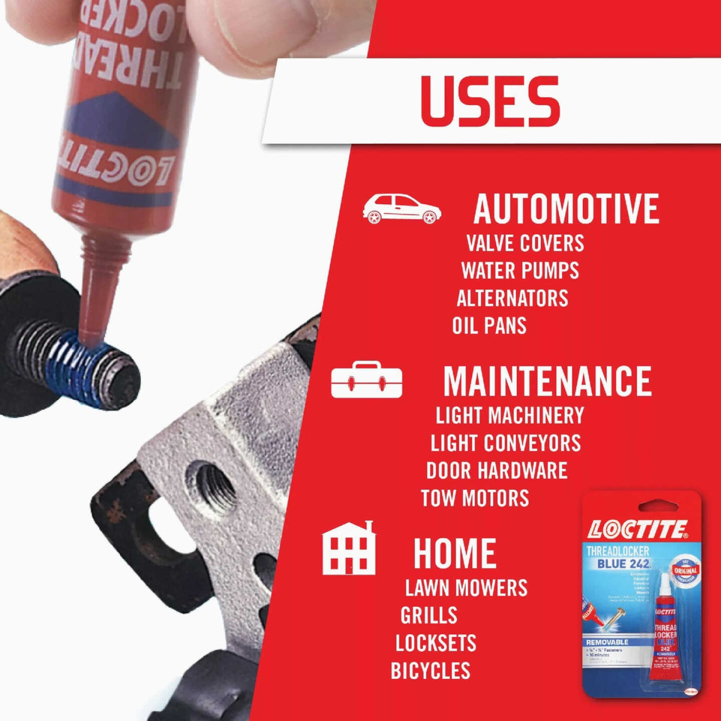 LOCTITE Blue 242 0.2 Oz. Blue Threadlocker Image 4