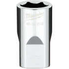 Milwaukee 1/2 In. Drive 15 mm 6-Point Shallow Metric Socket with FOUR FLAT Sides Image 1
