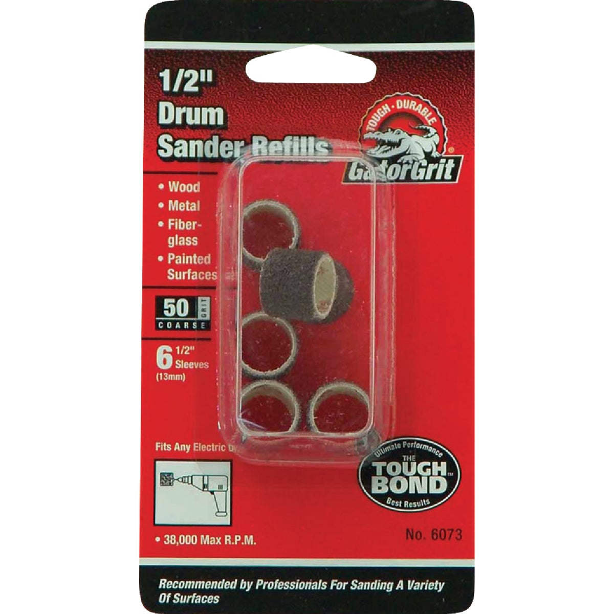 Gator Blade 1/2 In. x 1/2 In. 50 Grit Drum Sander Refills (6-Pack)