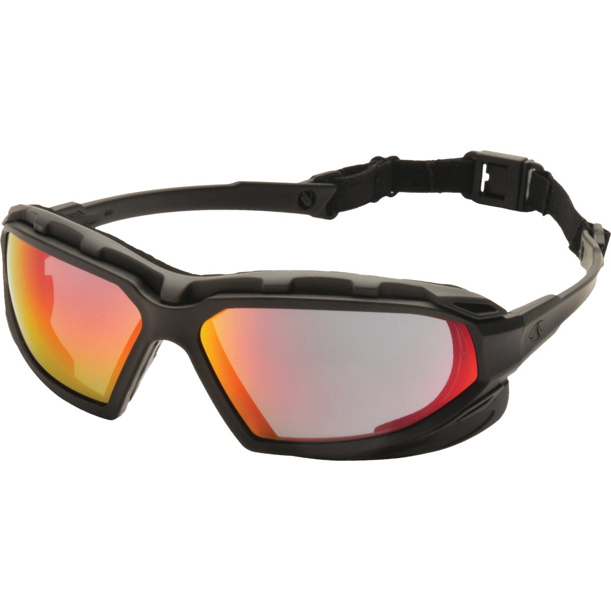 Pyramex Highlander Plus Black & Gray Frame Safety Glasses with Sky Red Mirror Anti-Fog Lenses Image 2