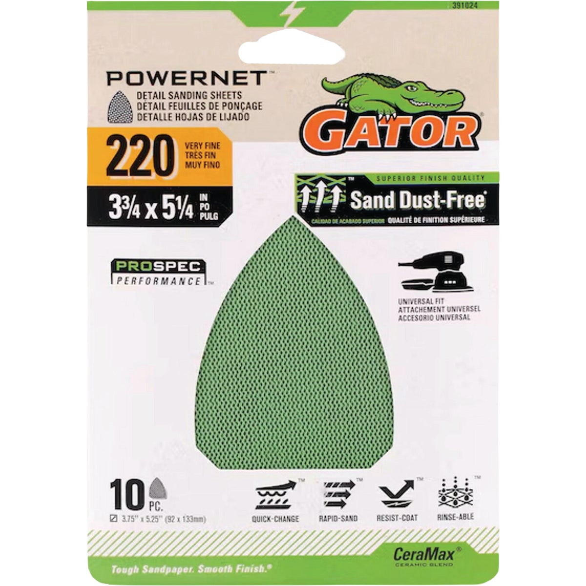 Gator 80-Grit Mesh Mouse Sandpaper Sheet (10-Pack)