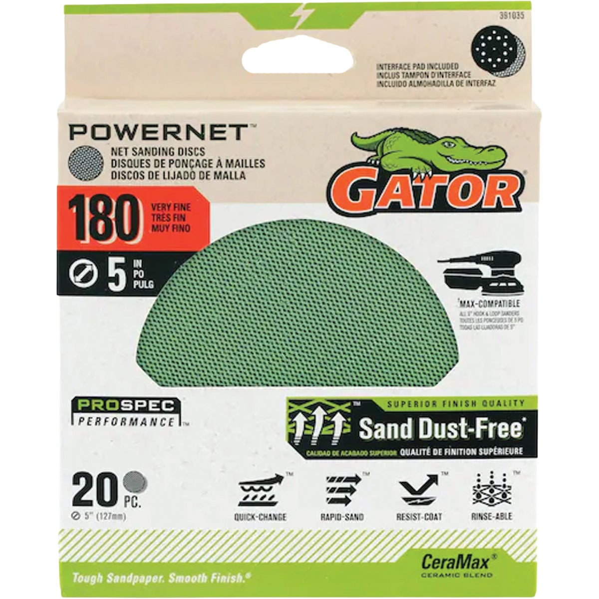 Gator 5 In. 180-Grit Mesh Sanding Disc (20-Pack) Image 1