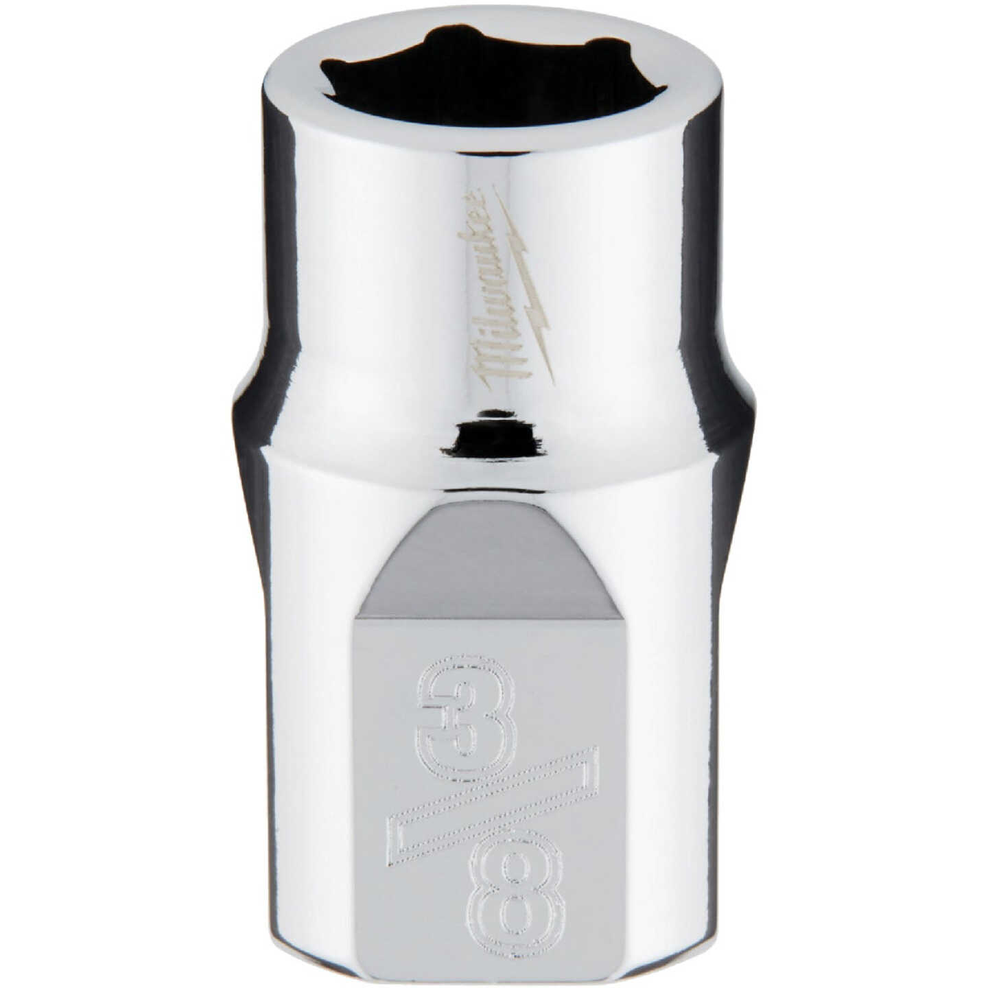 Milwaukee 3/8 In. Drive 3/8 In. 6-Point Shallow Standard Socket with FOUR FLAT Sides Image 1