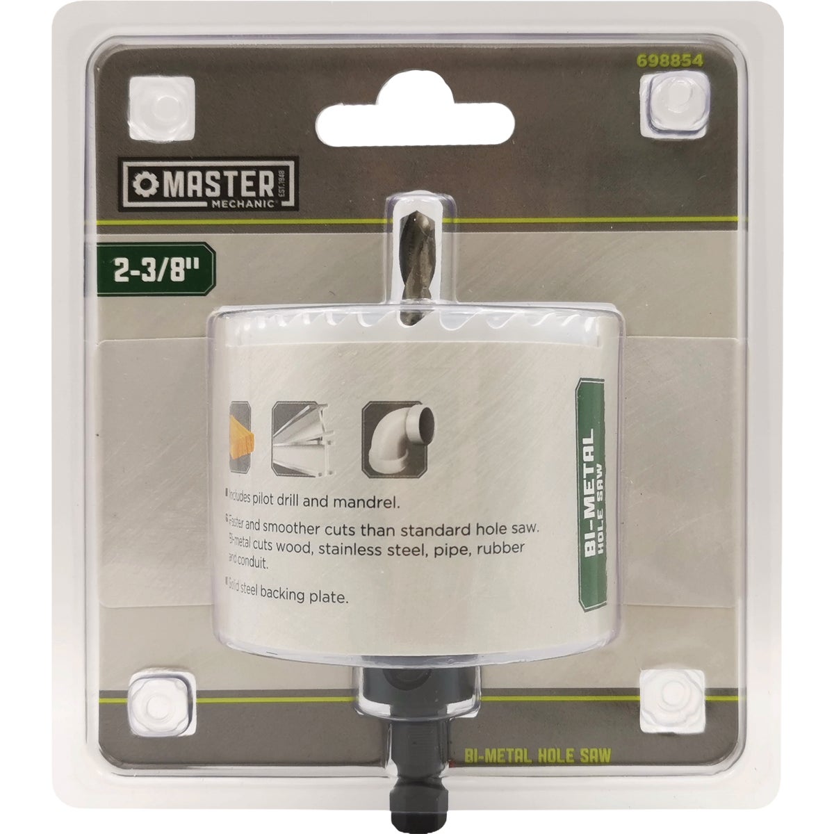 Master Mechanic 2-3/8 In. Bi-Metal Hole Saw Image 1