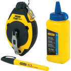 Stanley FatMax 100 Ft. Chalk Line Reel and Chalk with Marker, Blue Image 1