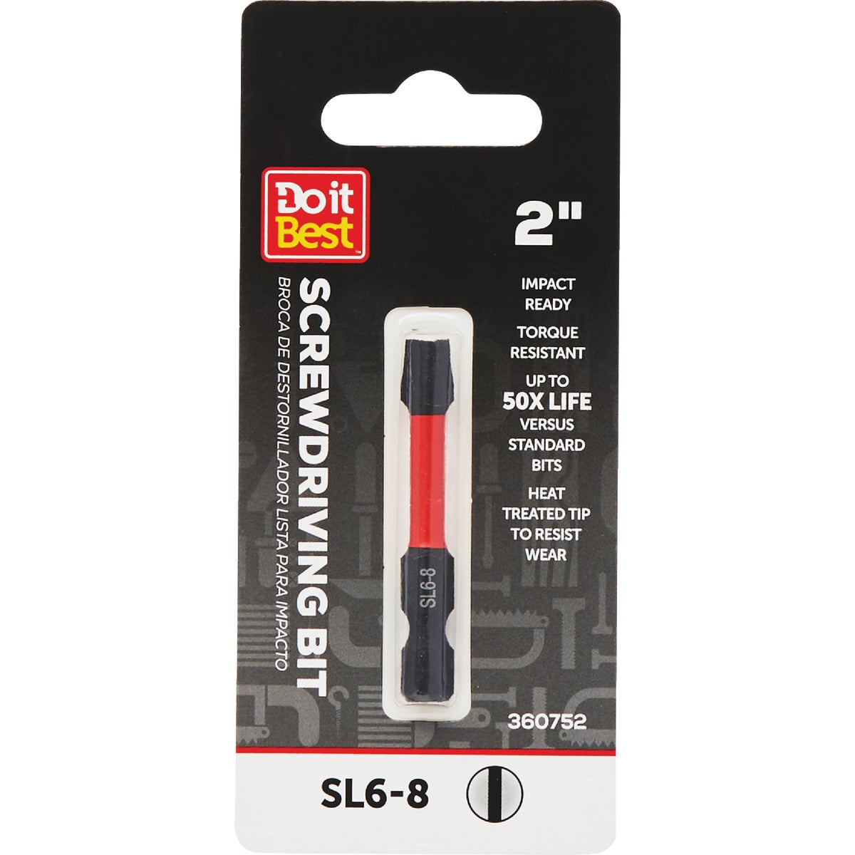 Do it Best 2 In. Slotted #6-8 Impact Ready Screwdriver Bit Image 1