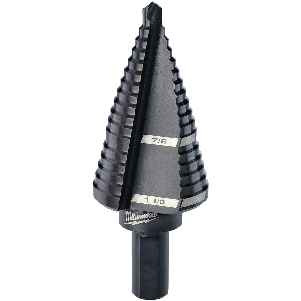 Milwaukee 7/8 In. & 1-1/8 In. #9 Step Drill Bit, 2 Steps Image 1