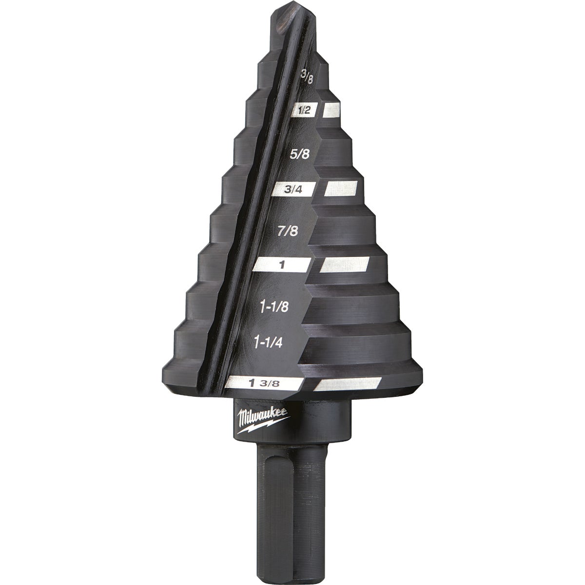 Milwaukee 1/4 In. - 1-3/8 In. #5 Step Drill Bit, 10 Steps Image 1