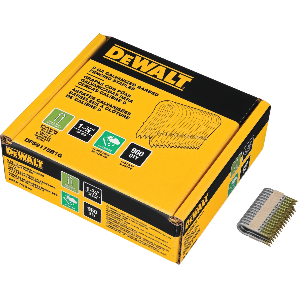 DEWALT 1-3/4 In. 9 Ga. Galvanized Barbed Collated Fence Staple (960-Count) Image 2