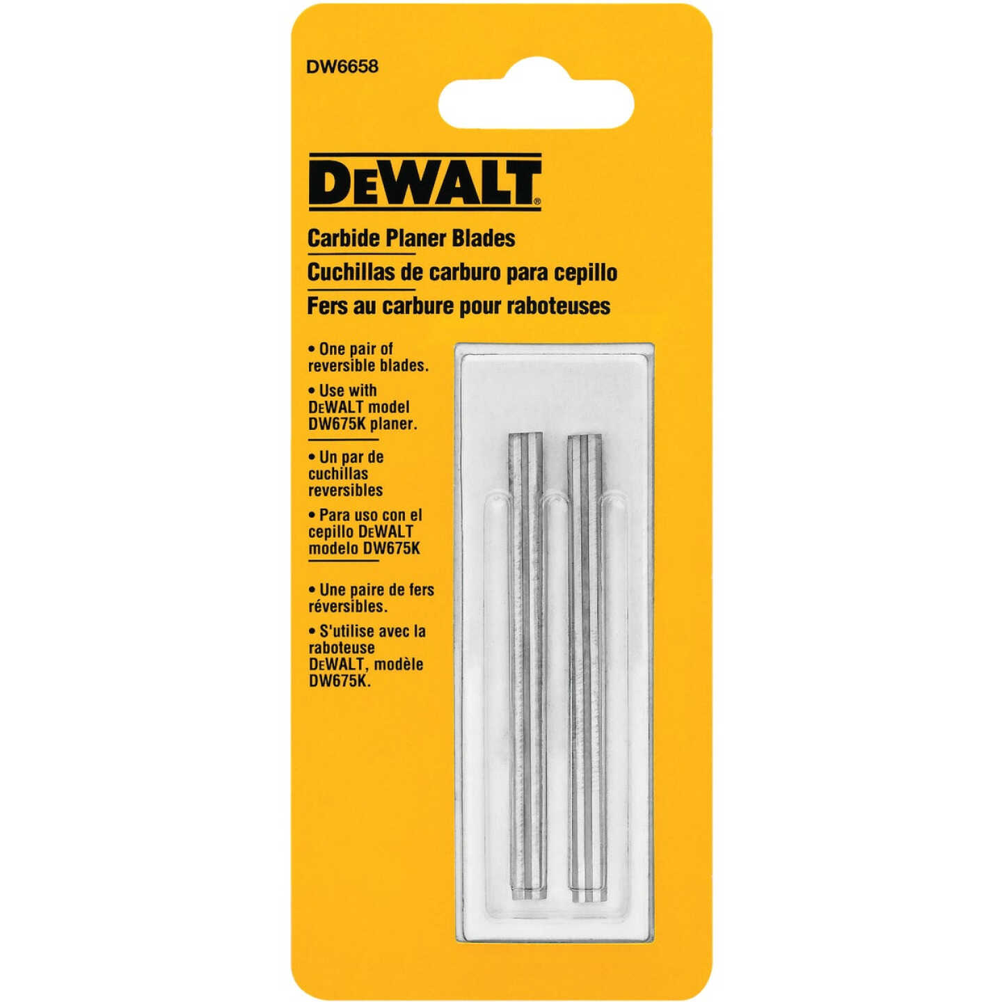 DEWALT 3-1/8 In. Carbide Planer Blade (2-Pack) Image 1