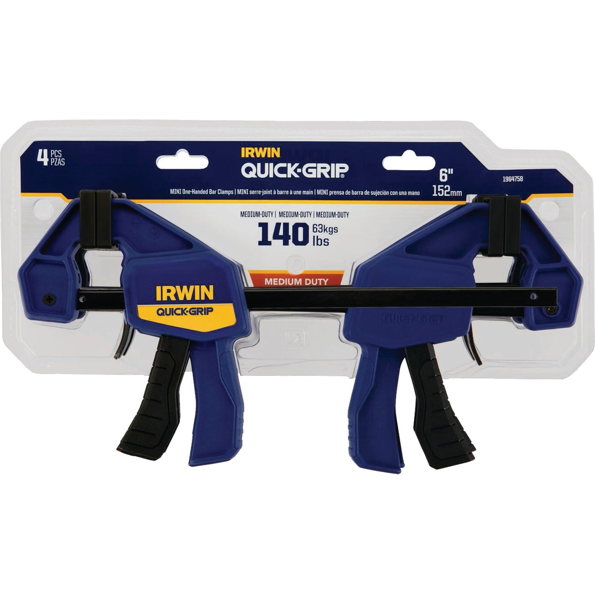 Irwin Quick-Grip 6 In. One-Handed Mini Bar Clamps (4-Pack) Image 2