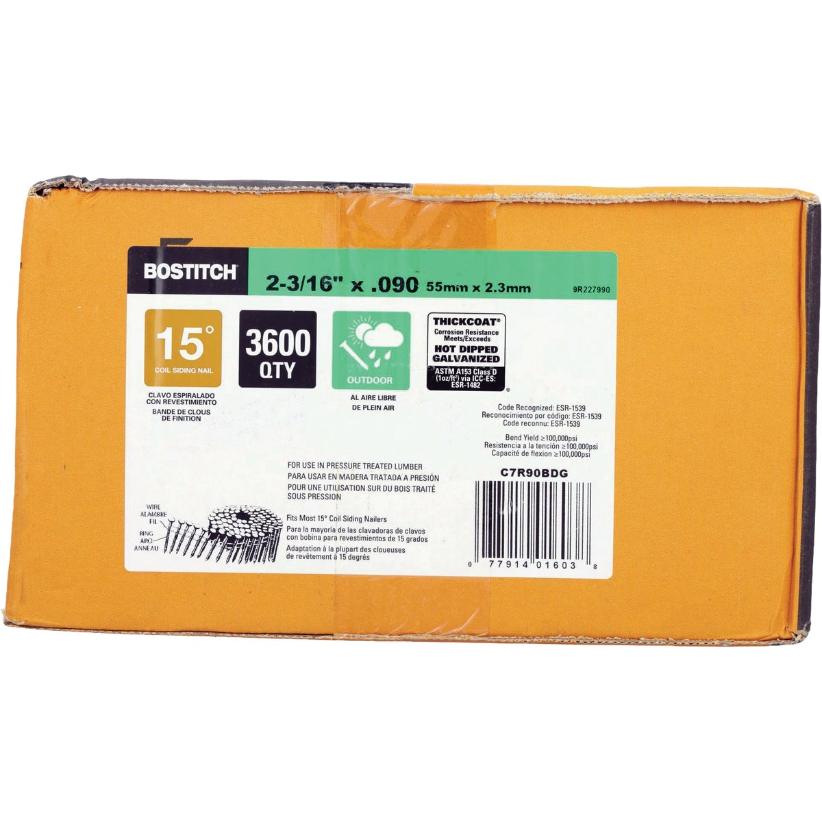 Bostitch 2-3/16 In. x 0.092 In. 15 Deg. Ring Shank Galvanized Siding Nails (3600-Count) Image 2