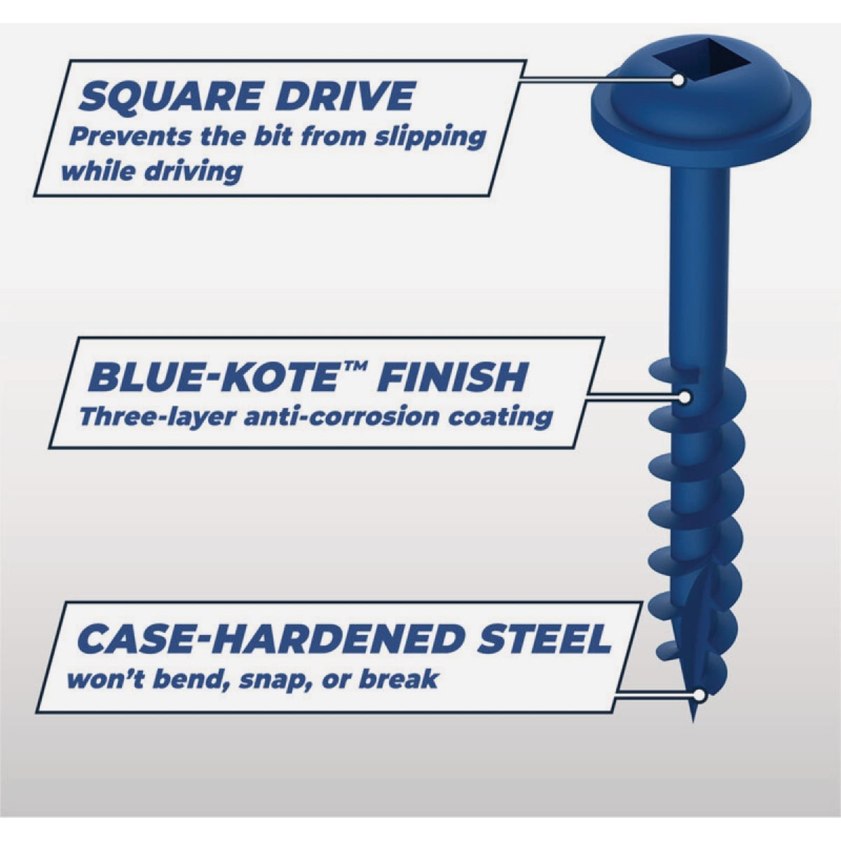 Kreg Blue-Kote #8 x 1-1/2 In. Square Coarse Thread Maxi-Loc Head Pocket-Hole Screw (100 Ct.) Image 4