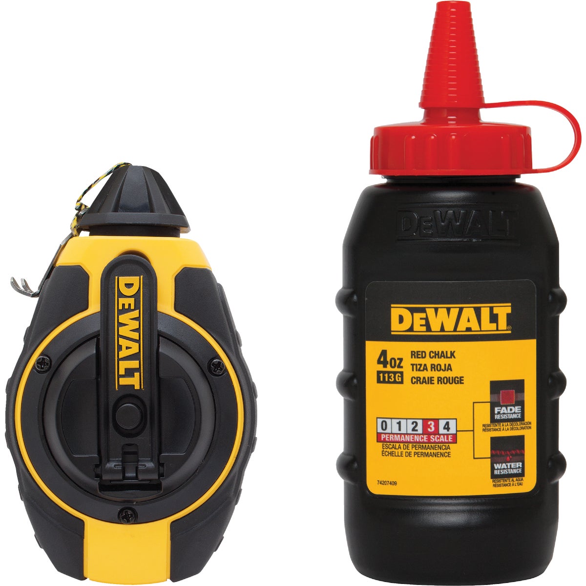 DEWALT ToughSeries 100 Ft. Chalk Line Reel and Chalk, Red