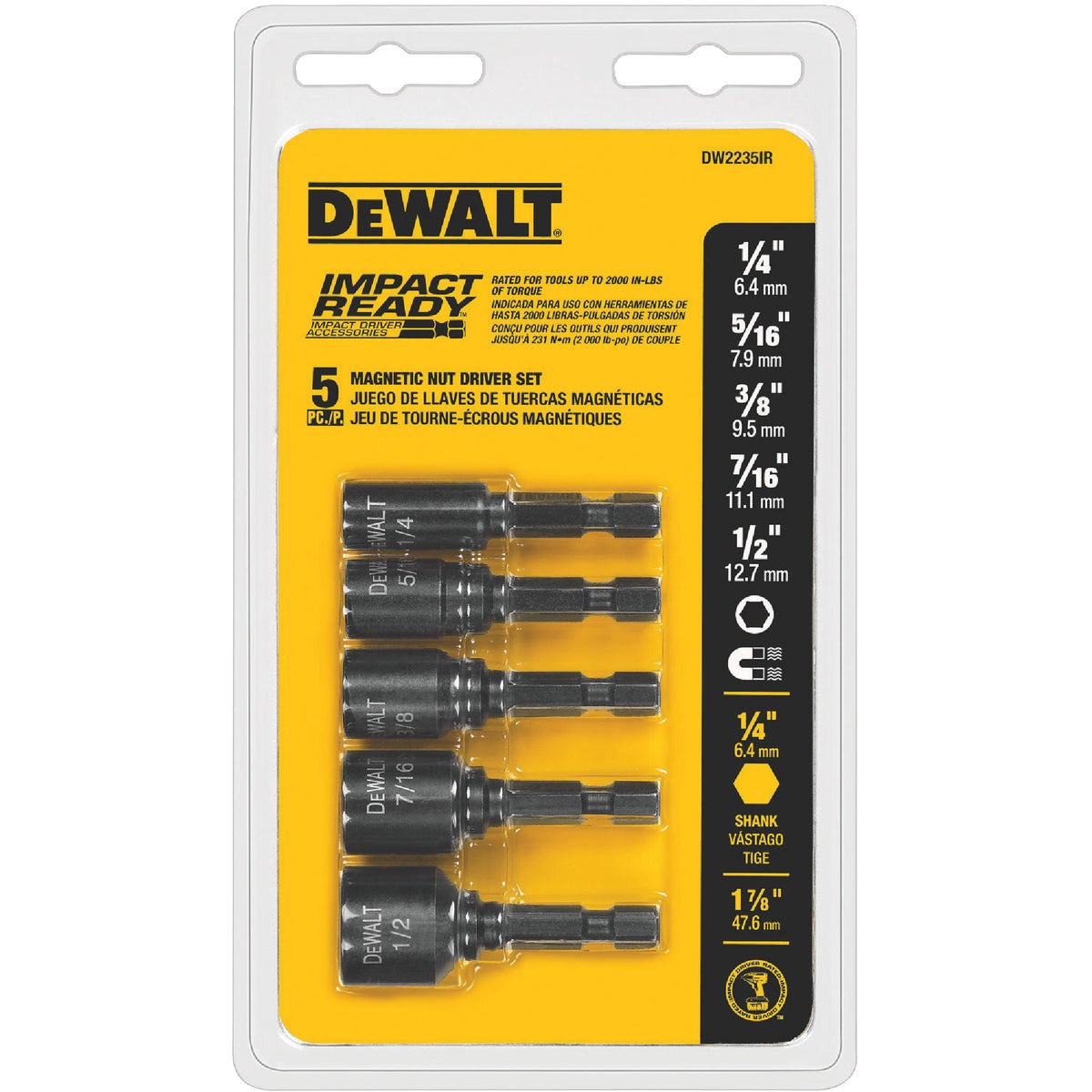DEWALT Elite Series Nut Driver Bit Set (5-Piece)