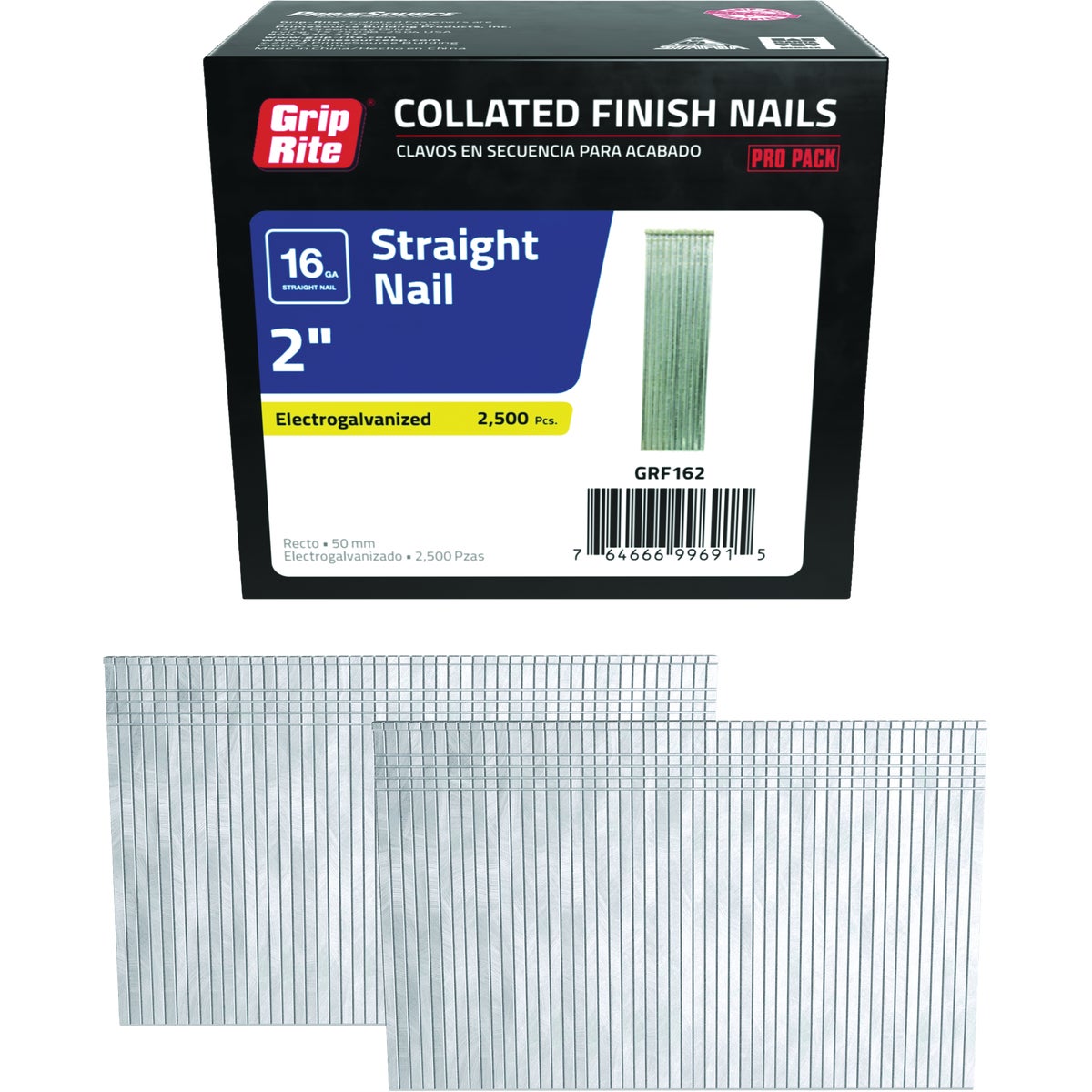 Grip-Rite 2 In. 16 ga Electrogalvanized Straight Collated Finishing Nail (2500-Count) Image 1