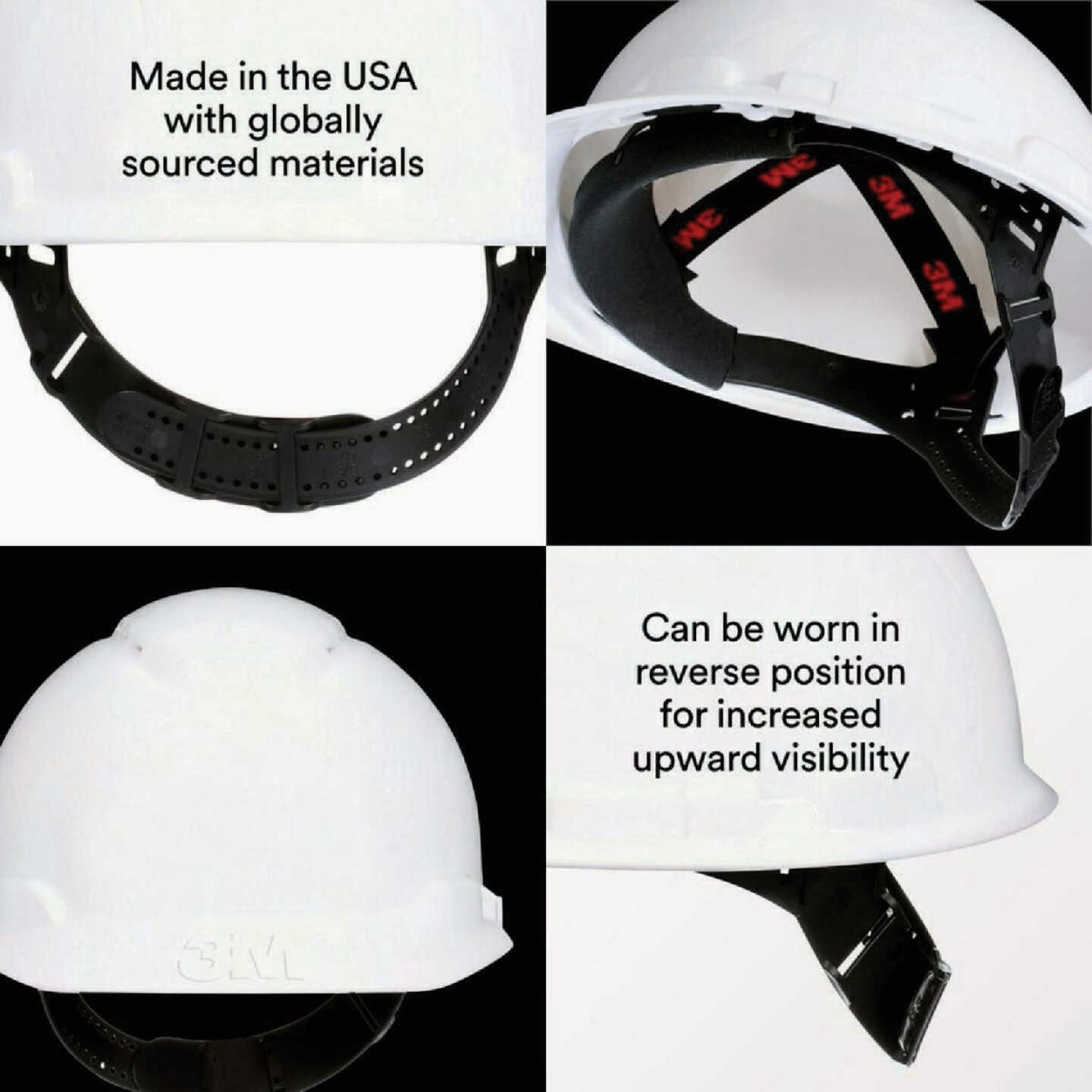 3M White Vented Hard Hat with Pin Lock Image 5