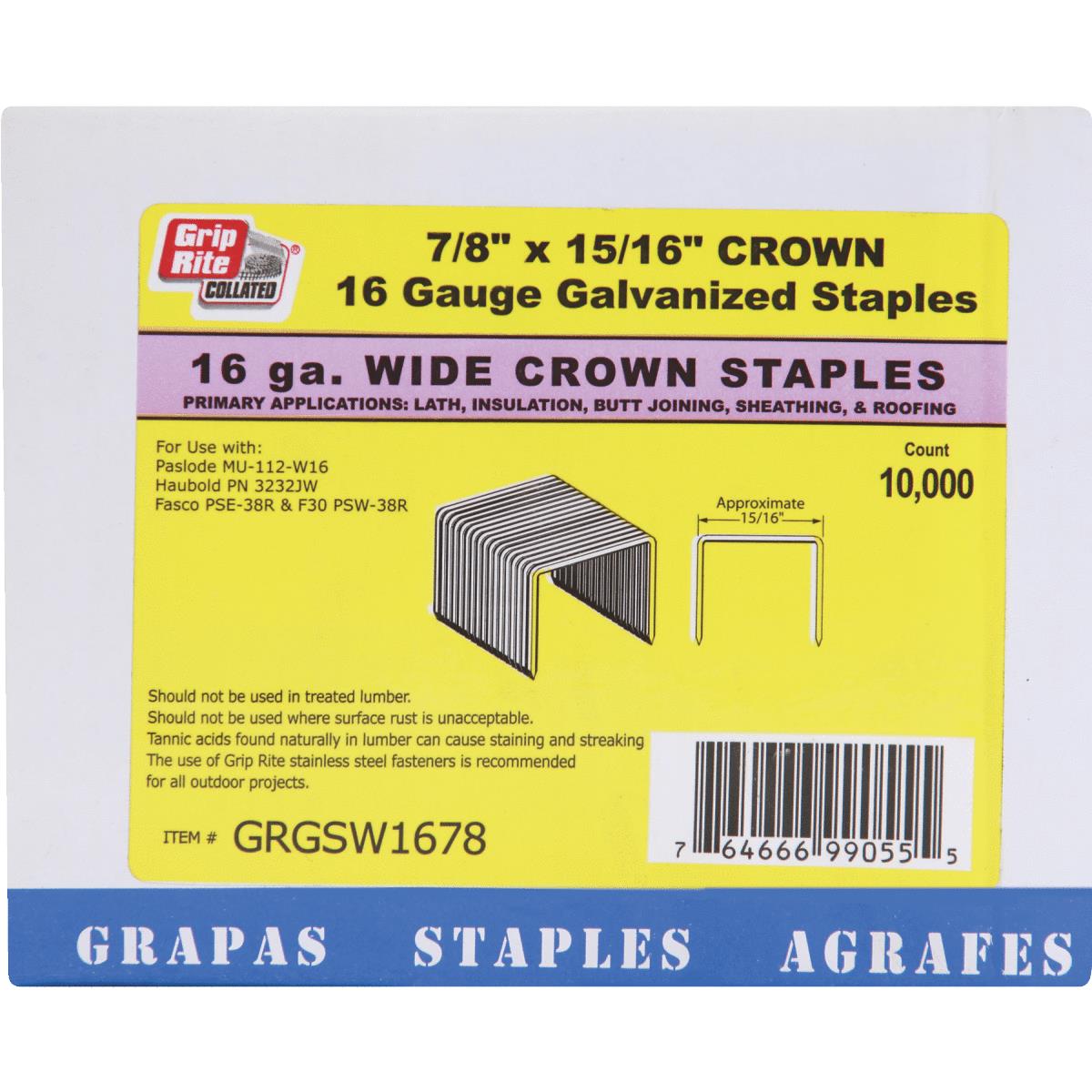 16GA 15/16X7/8 STAPLE