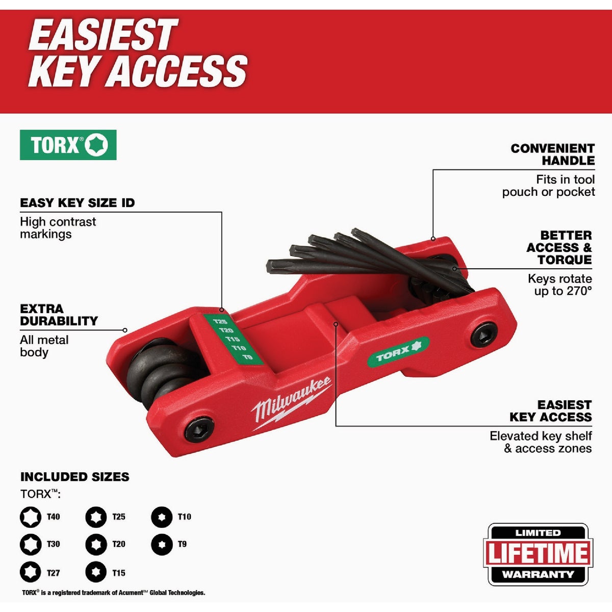 Milwaukee Torx Folding Hex Key Set, 8-Piece Image 2