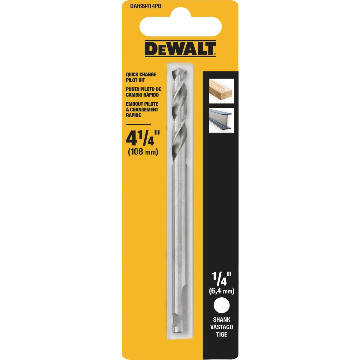 DEWALT 4-1/4 In. Hole Saw Pilot Bit Image 2