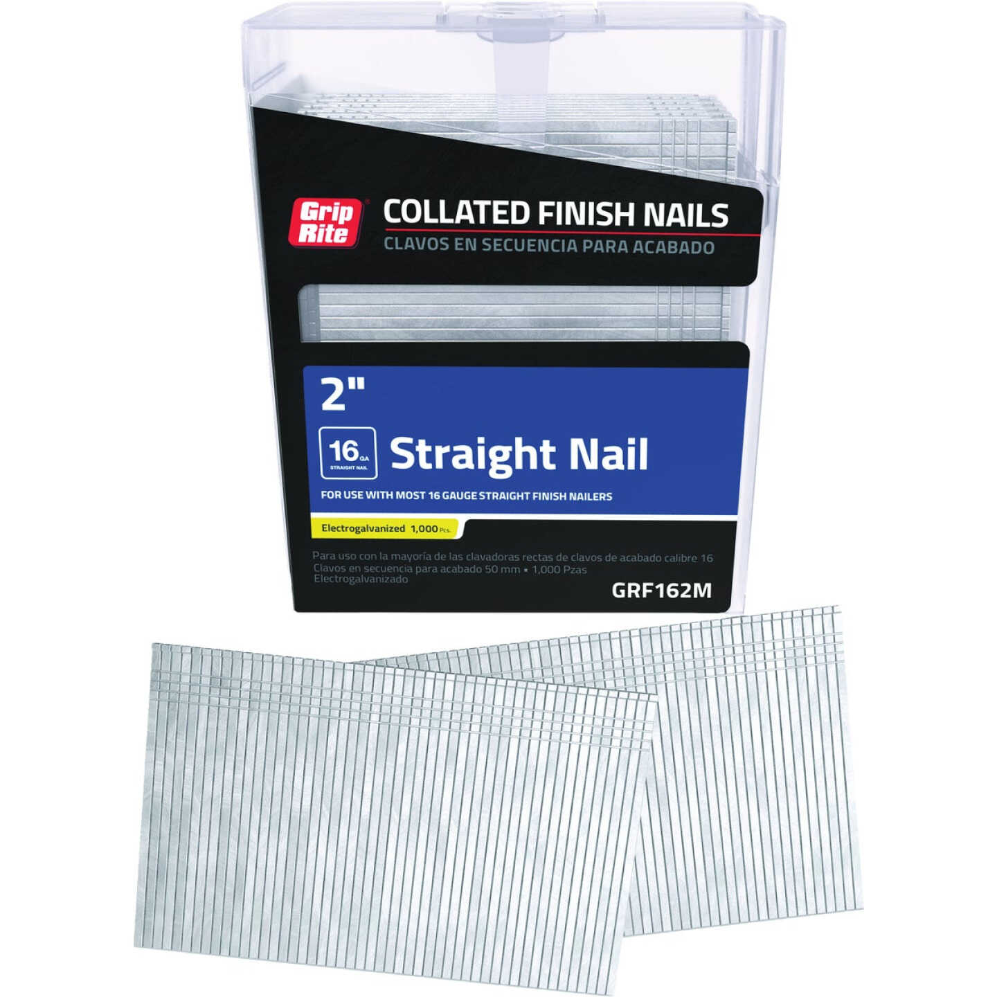 Grip-Rite 2 In. 16 ga Electrogalvanized Straight Collated Finishing Nail (1000-Count) Image 1