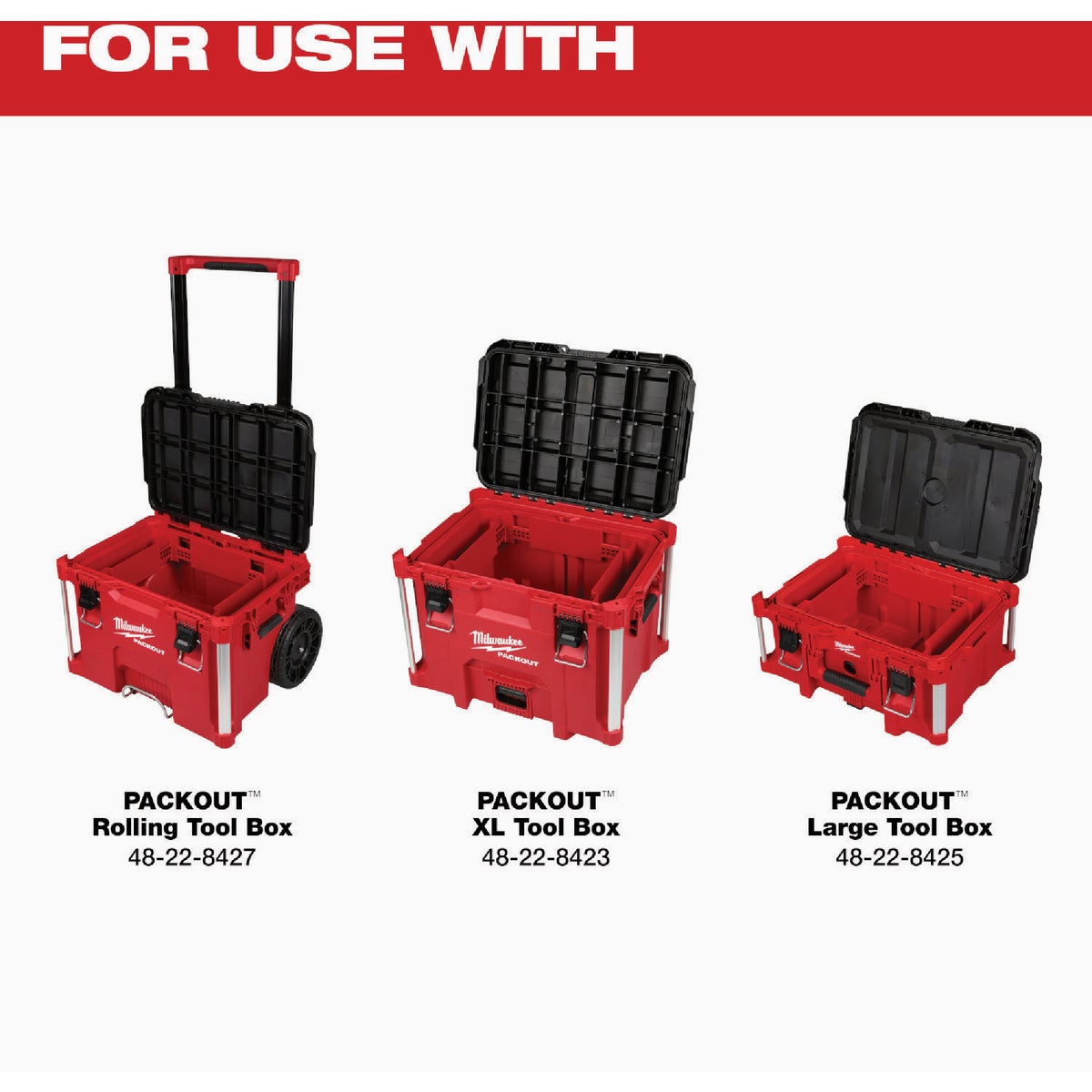 Milwaukee Attachment Ready Tray for PACKOUT Tool Box Image 2