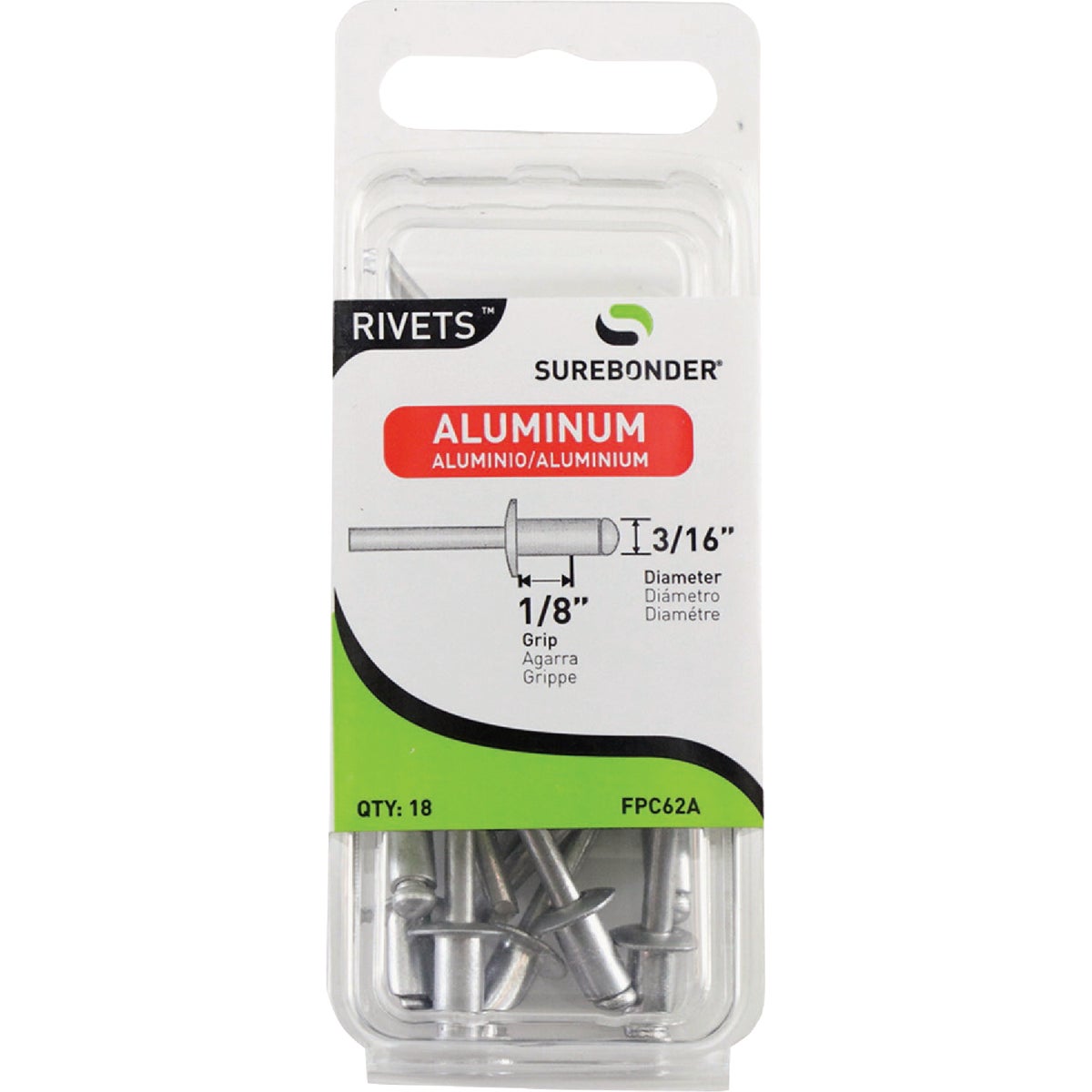 Surebonder 3/16 In. x 1/8 In. Aluminum Rivet (18-Pack) Image 1