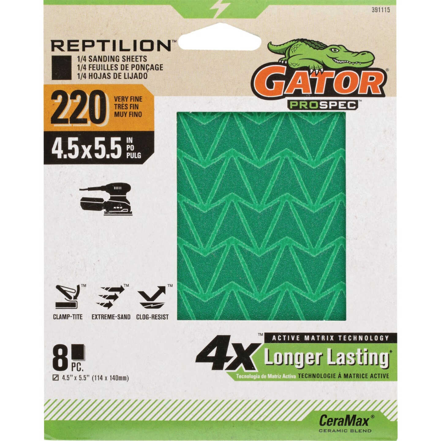 Gator Reptilian 220-Grit Sanding Sheet (8-Pack) Image 1
