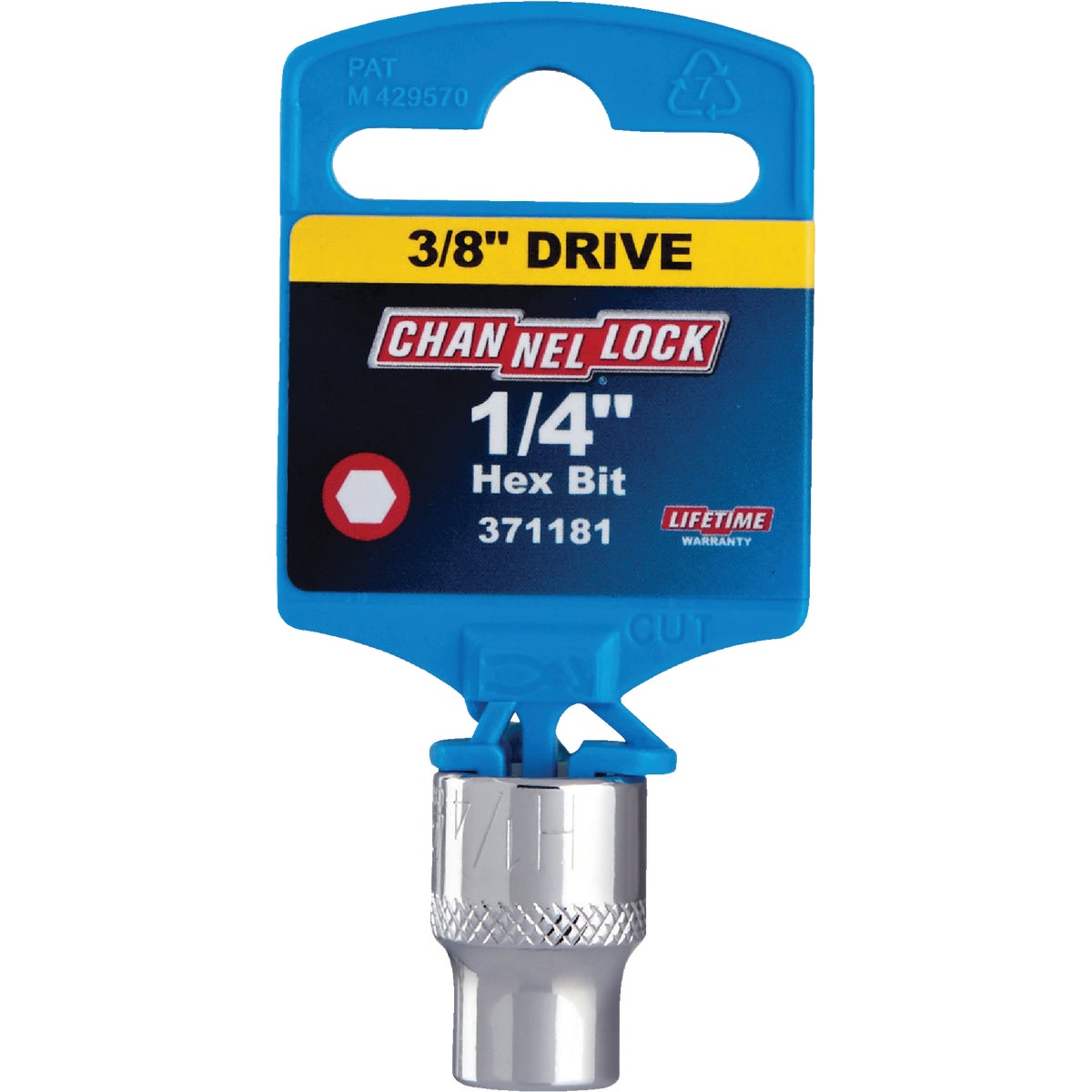 Channellock 3/8 In. Drive 1/4 In. 6-Point Standard Hex Bit Socket Image 2
