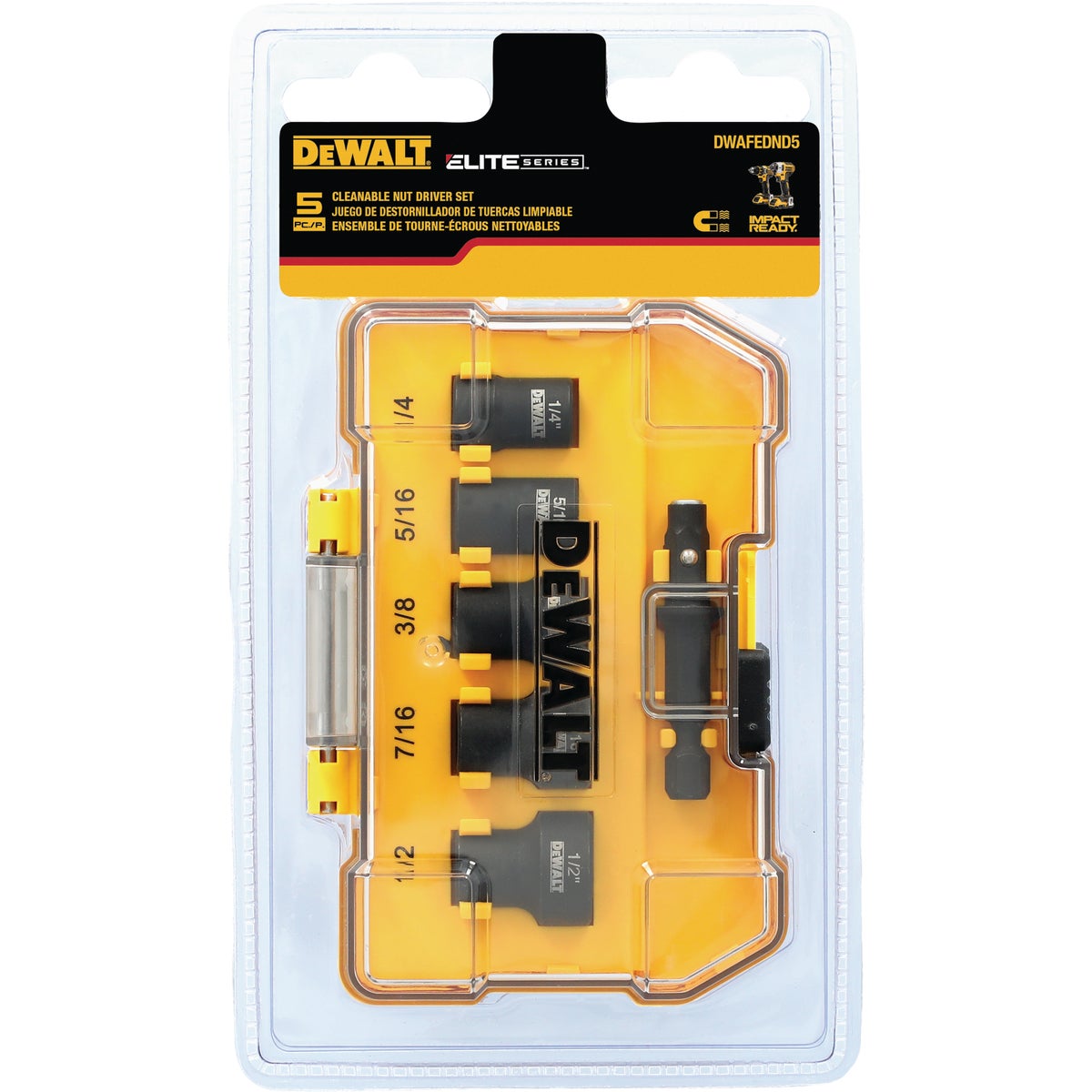 Dewalt Elite Series Cleanable Nutdriver Bit Set (5-Piece) Image 2
