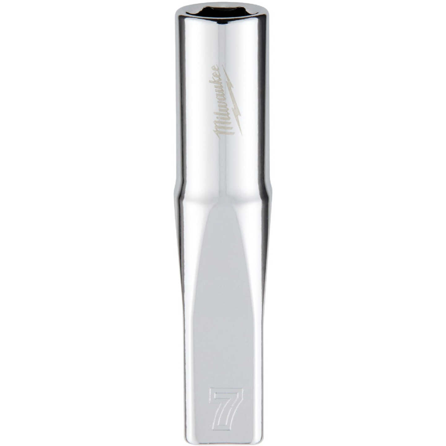Milwaukee 1/4 In. Drive 7 mm 6-Point Deep Metric Socket with FOUR FLAT Sides Image 1