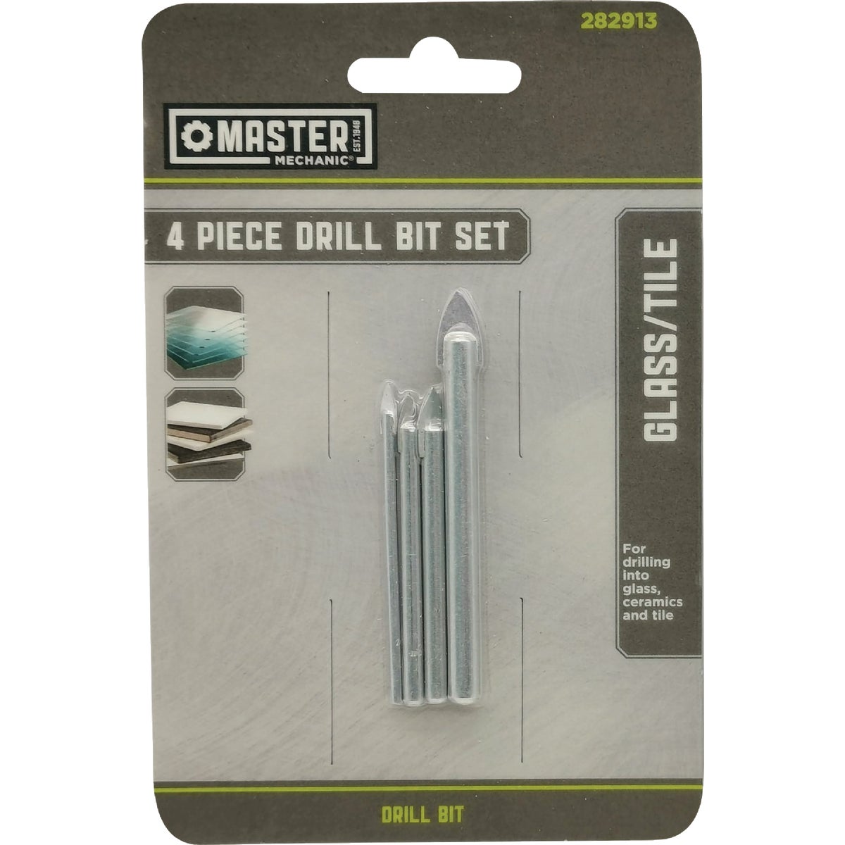 Master Mechanic Glass & Tile Drill Bit Set (4-Piece) Image 1