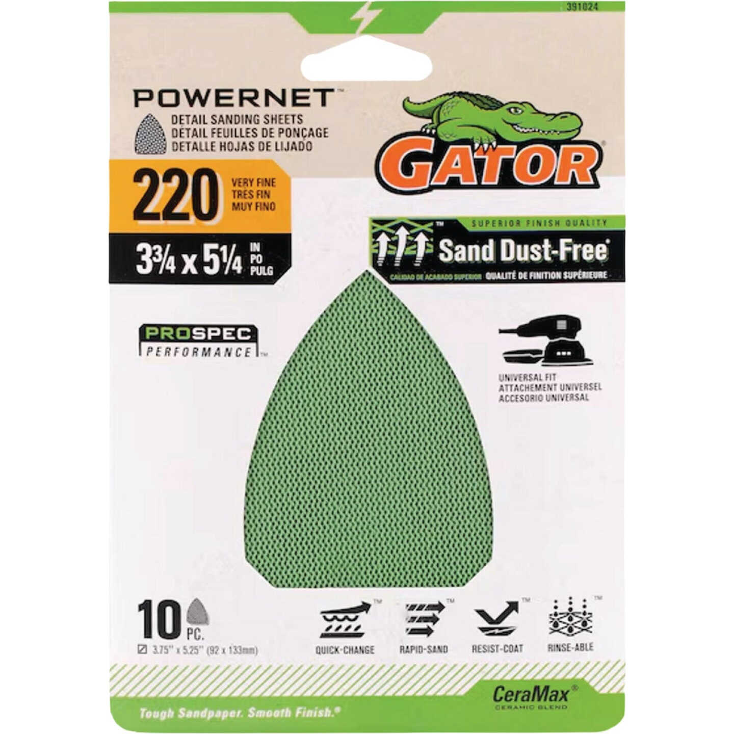 Gator 180-Grit Mesh Mouse Sandpaper Sheet (10-Pack) Image 1