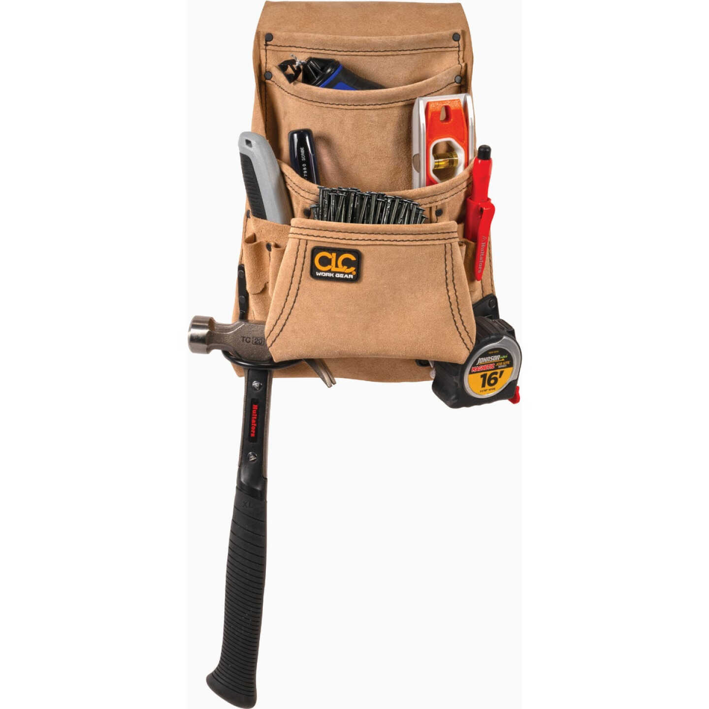 CLC 10-Pocket Suede Leather Carpenter's Nail & Tool Bag Image 2