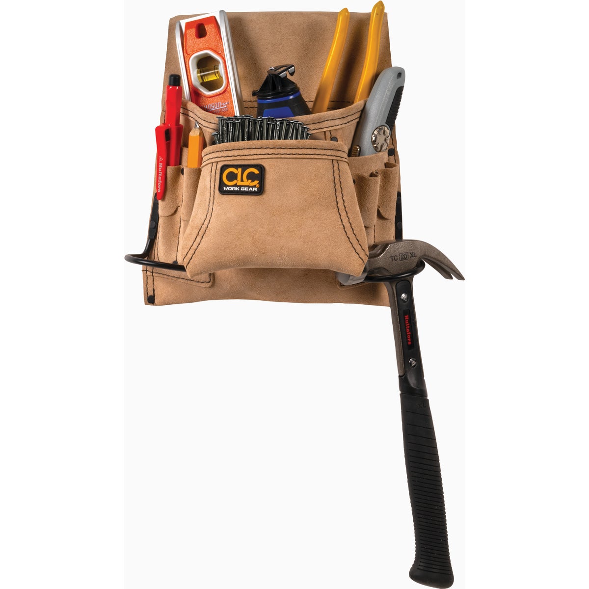 CLC 8-Pocket Suede Leaather Carpenter's Nail & Tool Bag Image 2