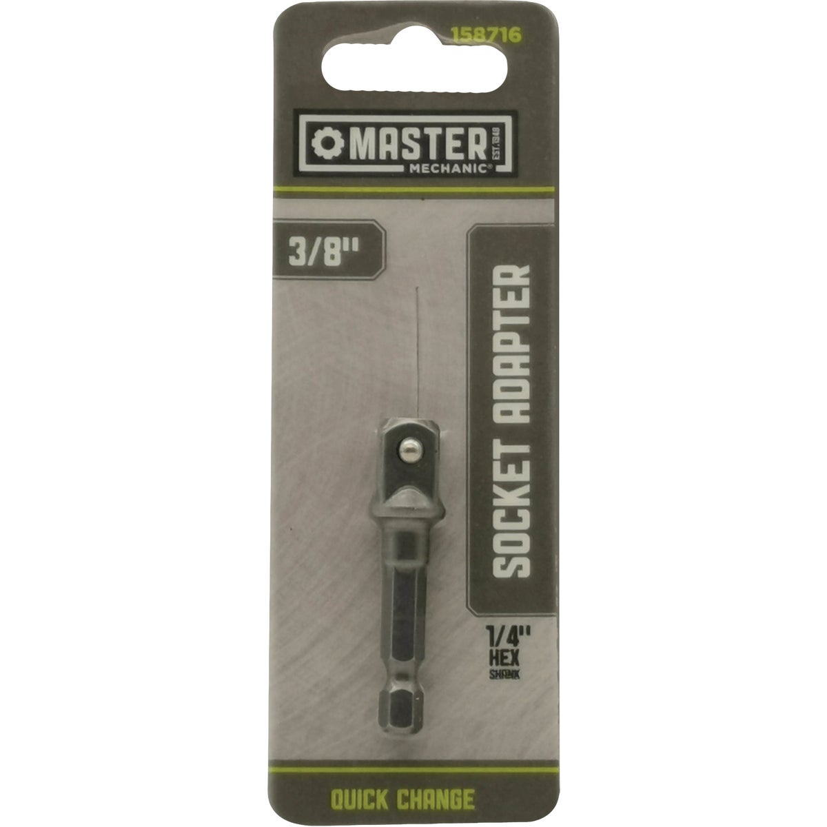 Master Mechanic 3/8 In. Drive x 1/4 In. Hex Shank Socket Adapter
