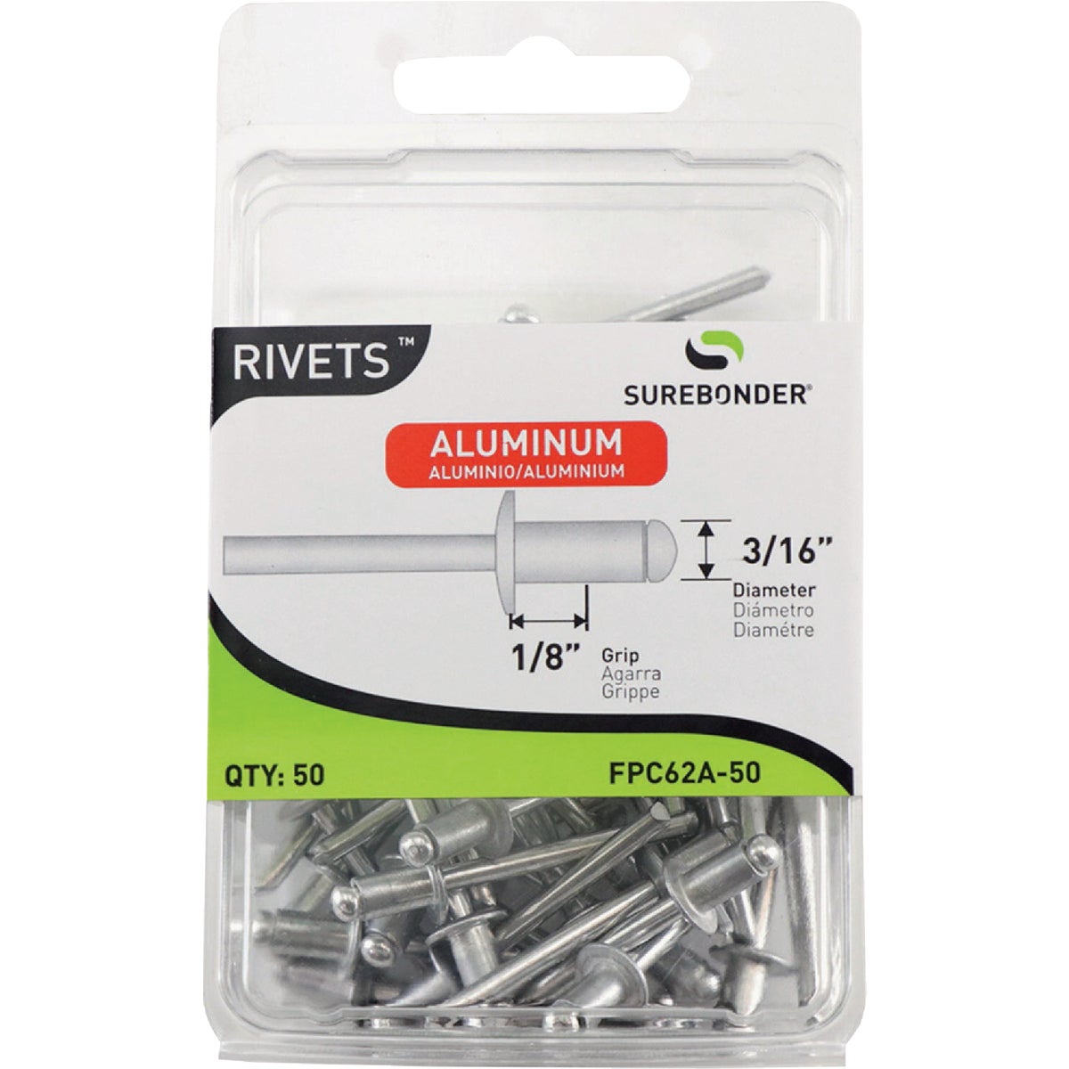 Surebonder 3/16 In. x 1/8 In. Aluminum Rivet (50-Pack) Image 1