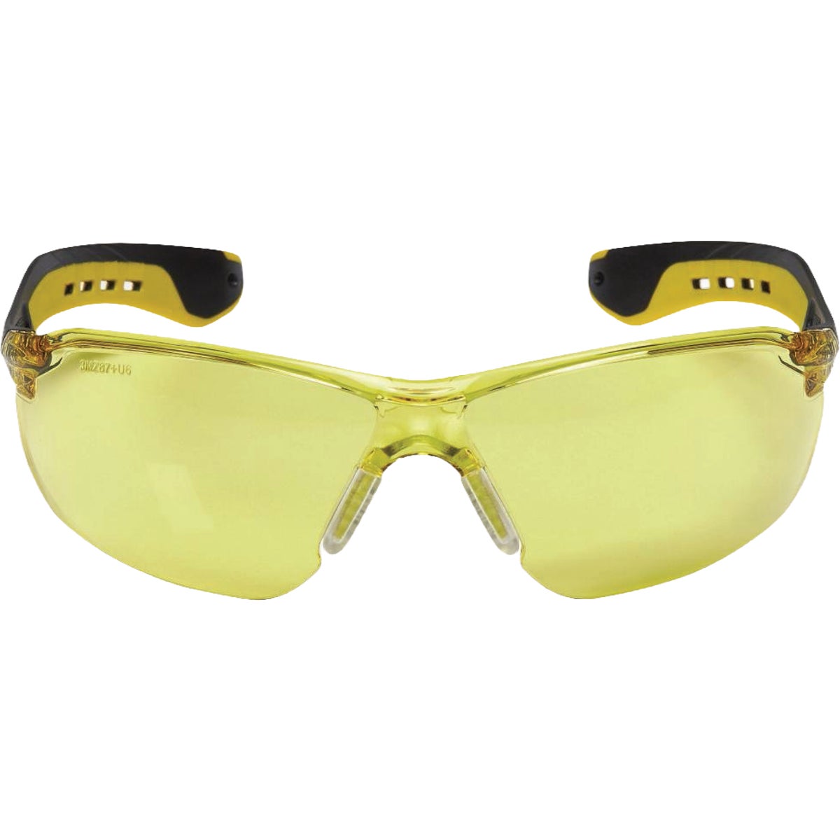 3M Black/Yellow Frame Flat Temple Safety Glasses with Anti-Scratch Amber Lenses Image 1