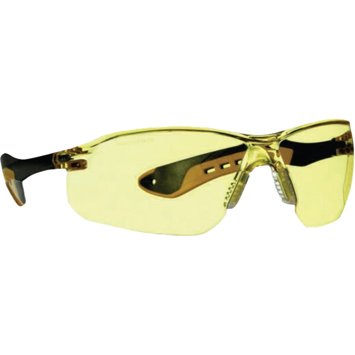 3M Black/Yellow Frame Flat Temple Safety Glasses with Anti-Scratch Amber Lenses Image 4