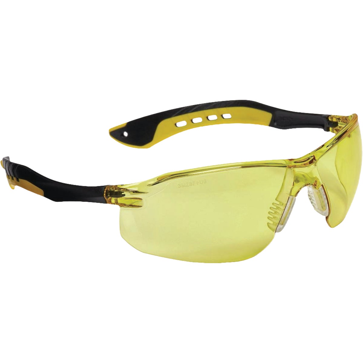 3M Black/Yellow Frame Flat Temple Safety Glasses with Anti-Scratch Amber Lenses Image 5