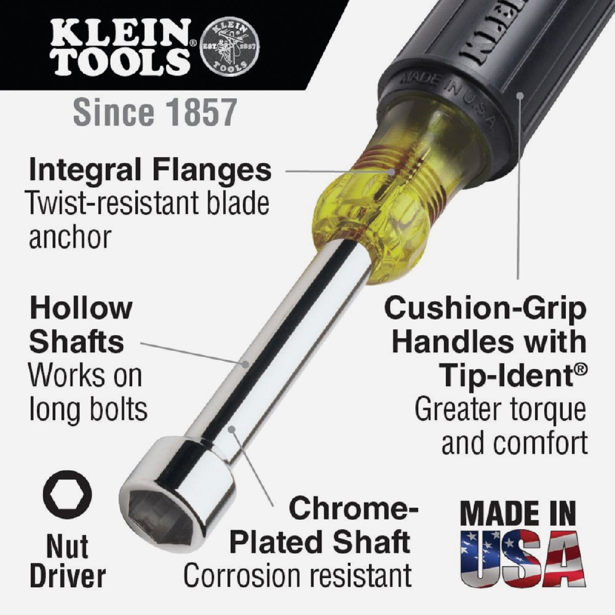 Klein Standard 7/16 In. Nut Driver with 3 In. Hollow Shank Image 2