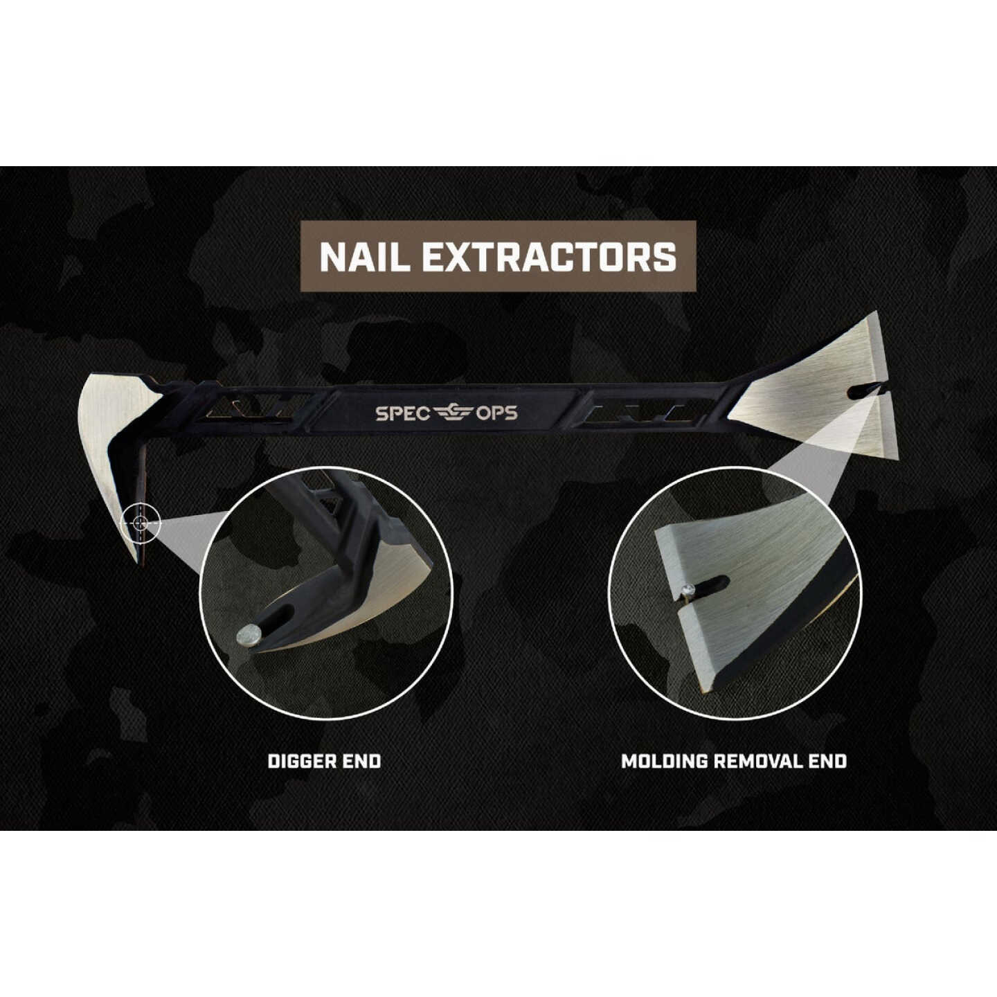 Spec Ops 11 In. High-Carbon Steel Nail Puller Cats Paw Molding Pry Bar Image 6