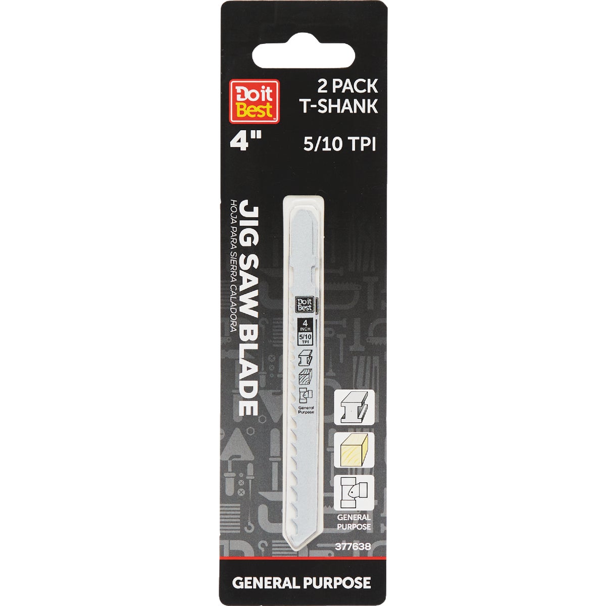 Do it Best 4 In. x 5/10 TPI T-Shank Jig Saw Blade for General Purpose (2-Pack)